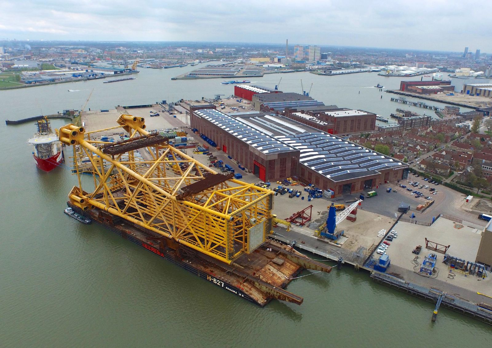 Aerial view of the Franklin Offshore Europe base at RDM, Rotterdam