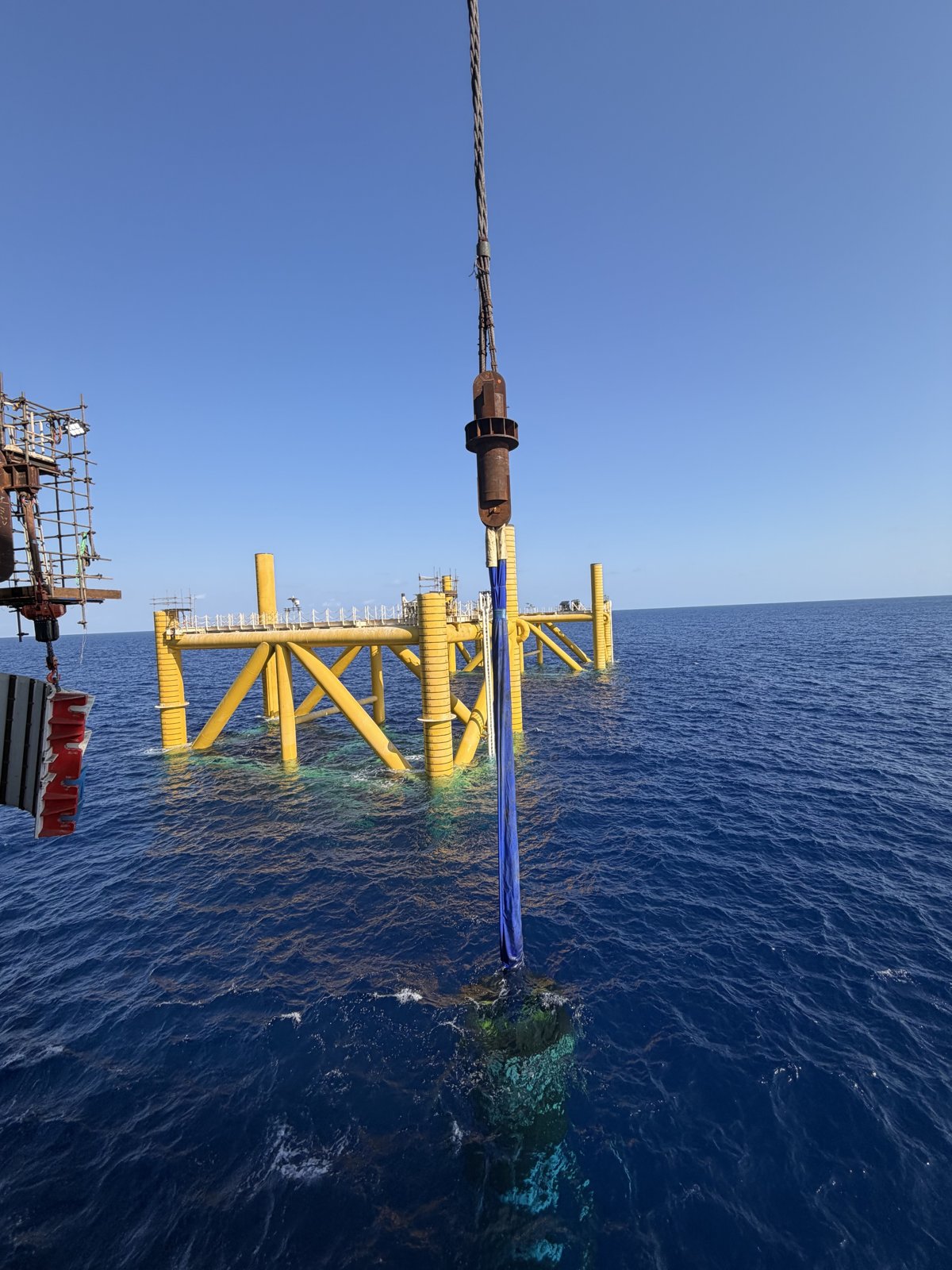 Pile set-down on a single wide NXRS sling